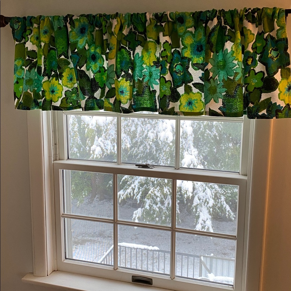 VTG Floral Textured Cotton Fabric Valance - Picture 5 of 7
